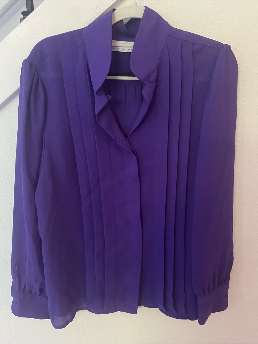 Chaus Violet Pleated Button-Front Blouse